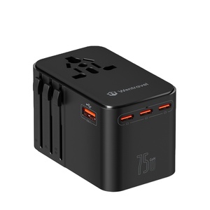 Wontravel OEM ODM 2U3C QC3.0 AC Universal Travel <b>Adapter</b> GaN 75W for Travel - Product Image 1