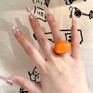 <span class=keywords><strong>2025</strong></span> Новое дизайнерское акриловое кольцо Макаронный цвет модное овальное квадратное женское кольцо из смолы милое летнее кольцо - Product Image 3