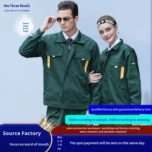 Overol de <span class=keywords><strong>Trabajo</strong></span> de Manga Larga de Algodón para Primavera y Otoño, Uniforme de Fábrica Unisex, Ropa de <span class=keywords><strong>Trabajo</strong></span> con Impresión de Logotipo, Impresión Digital, Antipilling - Product Image 2