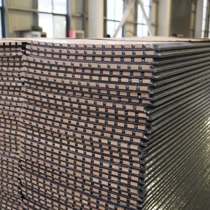 Panneaux muraux acoustiques en bois <span class=keywords><strong>Akupanel</strong></span> à une face, placage chêne/noyer, noyau MDF, légers, installation facile, design graphique - Product Image 3