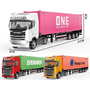Modellino di Camion Container in Metallo Pressofuso Personalizzato, Giocattolo Simulazione Veicolo Pesante con Funzione Pull-Back per Ragazzi e Bambini <span class=keywords><strong>1</strong></span>:<span class=keywords><strong>50</strong></span> - Product Image 2
