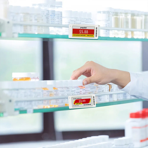Etiqueta de monitorización de temperatura/humedad con pantalla electrónica E-Ink inalámbrica personalizada para frigoríficos de vacunas/medicamentos en hospitales y farmacias. - Product Image 1