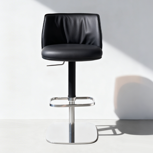 Adjustable <b>Leather</b> Upholstered Swivel <b>Bar</b> <b>Stools</b> for Kitchen Counter, Modern Counter - Product Image 3