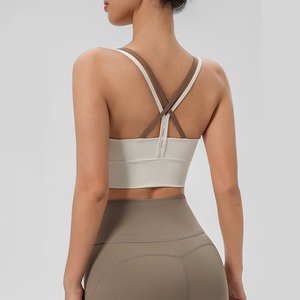Của phụ nữ chống sốc độn Yoga Áo ngực cộng với kích thước thể thao hàng đầu <span class=keywords><strong>Push</strong></span>-<span class=keywords><strong>Up</strong></span> tính năng thoáng khí mùa hè tập thể dục mặc màu Chặn Cố Định cup - Product Image 2