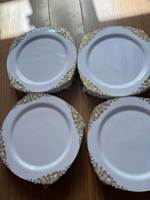 Assiette en plastique jetable de 10,25 pouces avec bord doré pour la décoration de table de mariage, les fêtes et Thanksgiving, Noël