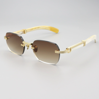 Lunettes de soleil carrées sans monture 605, élégantes et polyvalentes, protection UV400, durables et légères
