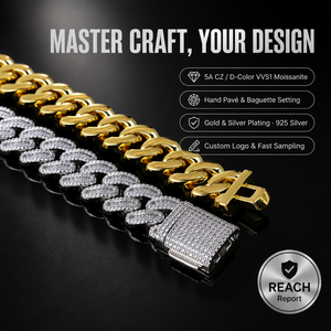 Collier chaîne cubaine tendance en alliage de laiton, serti de zircons, style <span class=keywords><strong>hip</strong></span>-<span class=keywords><strong>hop</strong></span>, luxe, forme géométrique, pièce statement pour homme, <span class=keywords><strong>rap</strong></span> - Product Image 3
