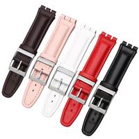 Correas de Reloj de Cuero Lisas a Precio de Fábrica, Elegantes y Cómodas, Correas de Repuesto Unisex para Relojes Swatch de 17 y 19 mm