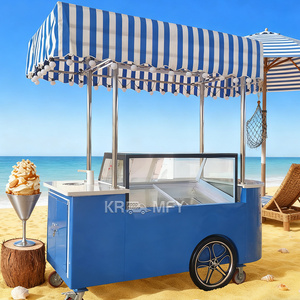 OEM High Quality Electric Popsicle Flower Bike with Freezer Italian Gelato Ice Cream Display Cabinet Fiberglass Food - Product Image 4