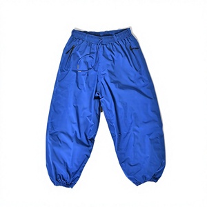 Pantalon de ski unisexe élégant bleu, chauffant, imperméable et respirant, avec cordon de serrage ajustable à la taille, doublure chaude pour l'hiver et poches fonctionnelles - Product Image 1