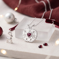 Collier pendentif pomme raffiné avec zircon cœur pour femme, en argent sterling 925, bijoux de mode personnalisés pour Noël et l'hiver, vente en gros