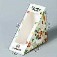 Boîte à sandwich triangulaire personnalisée avec fenêtre, jetable, de qualité alimentaire, écologique, pour emporter, emballage pour boulangerie, petit-déjeuner
