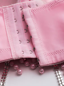 Corsé de Alta Gama con Diseño de Espina de Pescado, Adornado con Cuentas y Borlas, Top sin Tirantes, Ropa de Mujer, Sujetador con Incrustaciones de Diamantes - Product Image 5