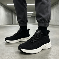 Chaussures de marche pour hommes personnalisées à lacets, style baskets, respirantes, en maille tricotée, à enfiler, décontractées, fabriquées par un fabricant