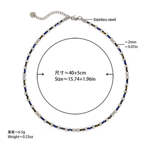 Mixed Natural Stone Faceted Small Bead <b>Necklace</b> 2mm Various Gemstones Silver Chain <b>Extender</b> Trendy Gift Wholesale Customizable - Product Image 6