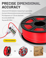 Filamen Printer 3D COLIDO 1.75mm PLA, Presisi +/-0.02mm, Kompatibilitas FDM Universal, Gulungan 1kg Vakum-Tertutup (1-Merah)