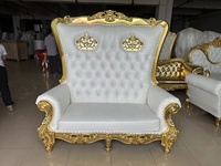Chaise Trône Royale à Dossier Haut en Bois Doré, Design Moderne, Empilable, pour Salon, Hôpital, Usage Commercial – Vente en Gros à Prix Abordable