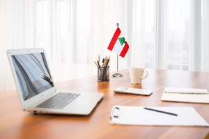 Lebanon Lebanese Deluxe bandiera da scrivania piccola Mini miniatura libanese da tavolo bandiere - Product Image 6