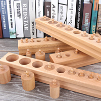 Ensemble de jeu de douilles éducatives Montessori pour bébé, triage préscolaire et douille assortie, cylindre, blocs d'apprentissage en bois pour enfants