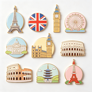 Custom Zinc Alloy Metal Fridge Clear Epoxy Resin Coating Factory Wholesale Personalized Travel Souvenir Gift Irregular Shape - Product Image 3