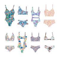 Ensemble bikini 2 pièces réversible sur mesure pour femmes grandes tailles OEM/ODM, avec coussinets amovibles, en microfibre Spandex/Polyester imprimé, anti-UV