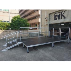 Scène de spectacle musicale extérieure portable à montage rapide, hauteur réglable, plateforme antidérapante, en alliage d'aluminium léger, facile à assembler - Product Image 1