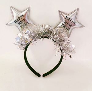 2025 Years Eve Supplies Party Decorations Glitter Five-Pointed <b>Stars</b> Happy New Year <b>Headbands</b> for Kids and Adults - Product Image 2