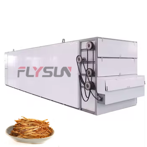 Máquina de Secado Industrial Automática Flysun con PLC y Banda de Malla Dentada para Abelmoschus Manihot, Acero Inoxidable 304, Alta Eficiencia - Product Image 1