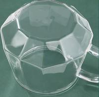Tasse de charge électrique en forme de diamant, tasse à haute teneur en Borosilicate, tasse en verre transparente avec poignée et couvercle en couronne