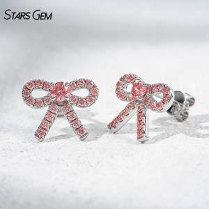Pendientes de Diamantes de Laboratorio, Oro de 10K, Corte Redondo, 0.78CTW, Color Rosa, Claridad VS, Pendientes de Diamantes Cultivados en Laboratorio - Product Image 2