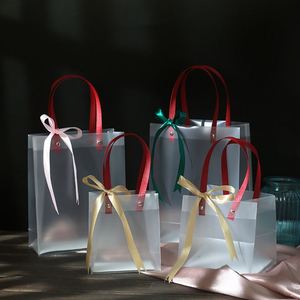 Sac à main mini en PVC dépoli transparent, à fond carré, avec logo, en matériau EVA résistant à l'humidité, pour l'emballage de cadres photo - Vente en gros - Product Image 2