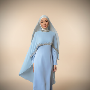 En stock – Nouvelle Abaya musulmane islamique haut de gamme en <span class=keywords><strong>satin</strong></span> respirant, <span class=keywords><strong>robe</strong></span> traditionnelle élégante à manches longues, longueur ras du sol, style <span class=keywords><strong>robe</strong></span> de bal - Product Image 2