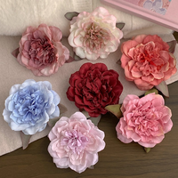 Pasador de Pelo con Flor de Té de Montaña y Peonía, Estilo Playero, Pinza de Pelo con Forma de Pico de Pato, Flor de Huevo, 10 cm, Accesorio