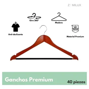 40 gonna in legno antiscivolo e appendiabiti in legno resistente Premium ganci - Product Image 5