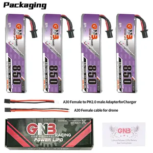 1S 850mAh 3.8V 60C 120c tầm xa HV lihv A30 cắm RC LiPo pin FPV máy bay không người lái mini Micro whoops powerwhoop quadsgaoneng gnb