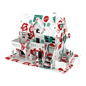 Jouets Puzzle 3D en carton à assembler, <span class=keywords><strong>bricolage</strong></span>, petite maison, noël pour enfants, pièces - Product Image 5