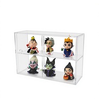 Vitrine de présentation transparente en PS pour blind box, vitrine anti-poussière pour figurines avec porte coulissante pour objets de collection, Pop Mart