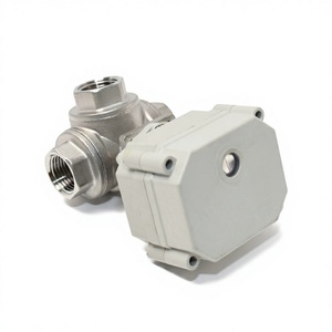 Vanne à boisseau sphérique électrique en acier inoxydable 3 voies type L/T avec indicateur lumineux marche/arrêt pour l'huile et le <span class=keywords><strong>gaz</strong></span> - Product Image 3