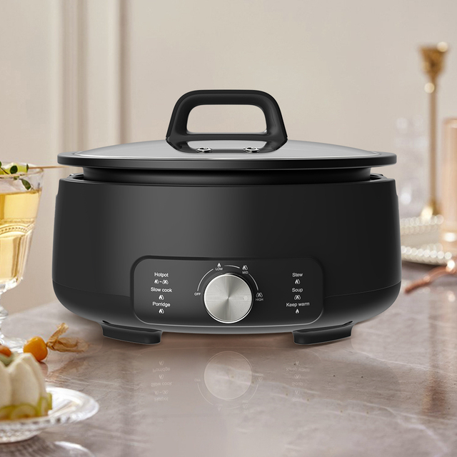 Household Kitchen Cooking 4L Nonstick Hotpot Electric Multi Cooker Pot