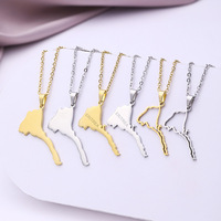 Nouveau Design Non Ternir Érythrée Carte Pendentif Collier Haute Qualité 18k Or En Acier Inoxydable Bijoux