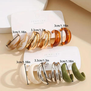 Agente de Compras 1688 FTS, Juego de Aretes de Resina en Forma de Lágrima con Aro en C para Mujer, Envío DDP desde China, Control de Calidad Previa al Envío, Despacho de Aduanas - Product Image 5