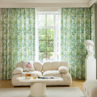 Tela de Cortina Estampada 100% Poliéster, Diseño de Hojas de Palma Tropical, Tela para Cortinas al por Mayor para Sala de Estar
