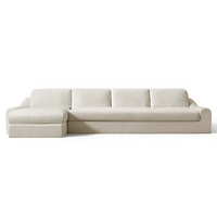Canapé en tissu style californien pour salon, accoudoirs roulés, coussins moelleux, canapé rembourré pour villa et appartement, mobilier écologique