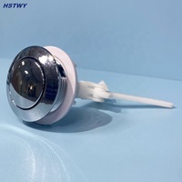 Botón redondo único para inodoro de plástico ABS cromado, botón de descarga de inodoro de 38mm y