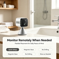 Caméra réseau mini 4G avec carte SIM, caméra rechargeable pour la maison, 3MP, grand angle, vision nocturne infrarouge, détection de mouvement, notification push via application