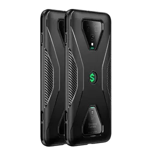 ホットサル2020ビジネススタイルソフトブラックラバー耐久性tpuカーボンファイバー電話カバーケースxiaomi black shark 3 pro