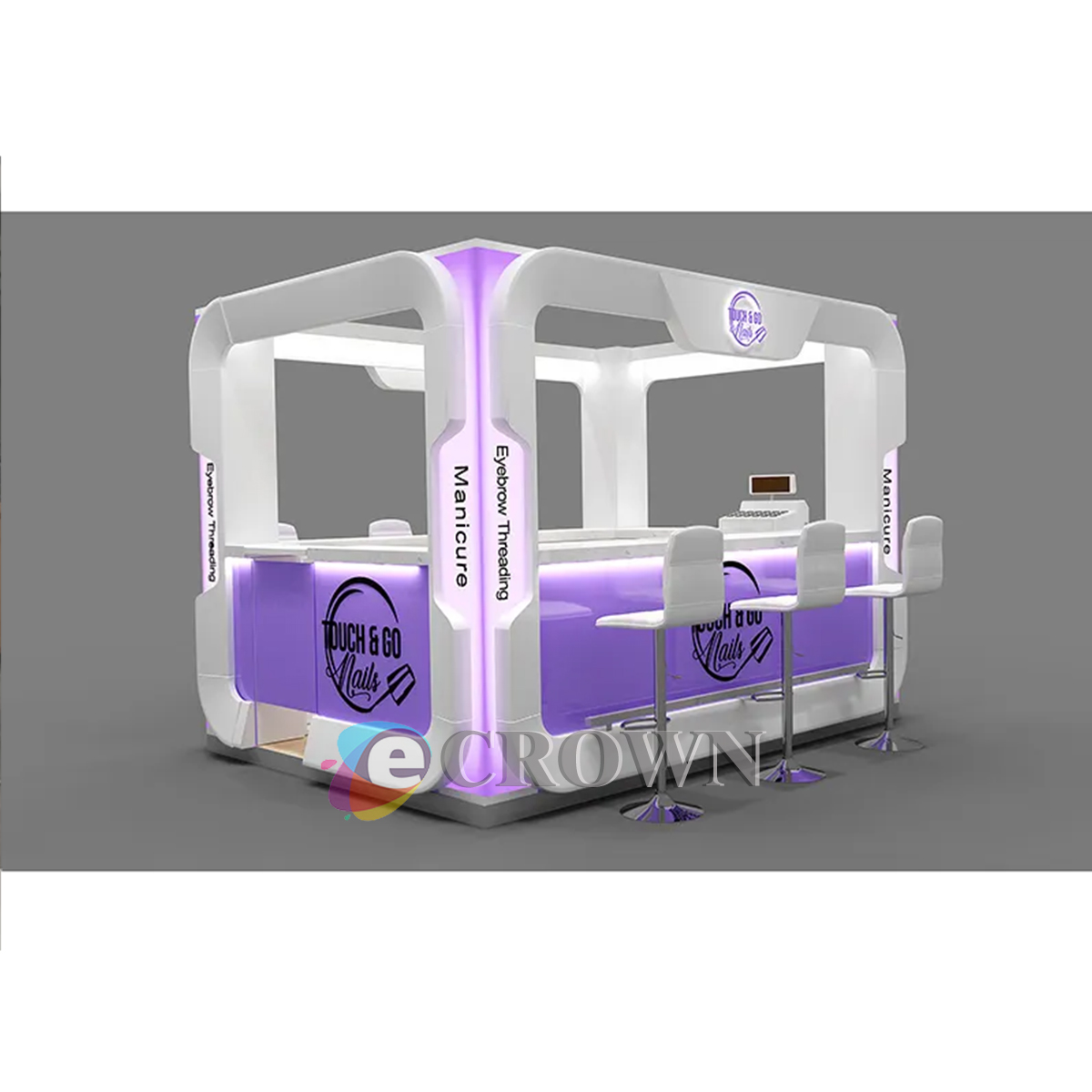 Small Moq Design Manicure Counter Retail Pedicure Kiosk Design Shopping Mall Furniture OEM