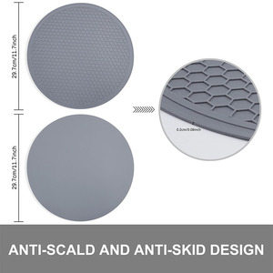 BPAフリーシリコンマイクロ波マットシリコーントリベットマットラウンド耐熱マットカバーホルダーパッド電子レンジ用 - Product Image 2