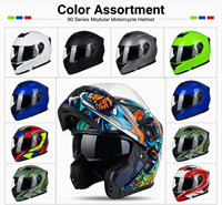 Casque de moto modulaire série 90, casque intégral rabattable, visière transparente, pour adulte, pour la conduite quotidienne