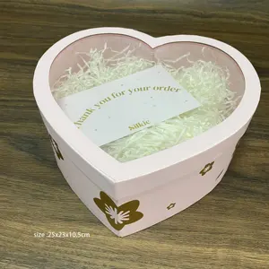 定制标志情人节包装盒伴娘礼品盒特殊心形纸盒带盖